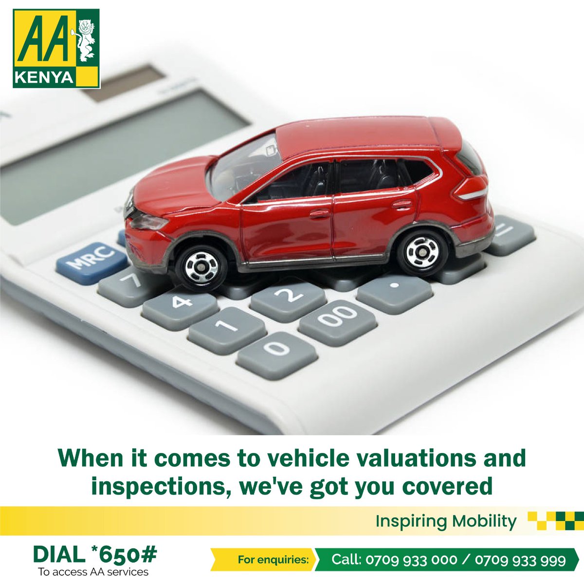 Get the most out of your vehicle with AA Kenya’s professional vehicle valuation and inspection services. Trust our experts to give you the information you need to make the right decision. For more info, call us on 0709933000/999
#AAKenyacares #InspiringMobility