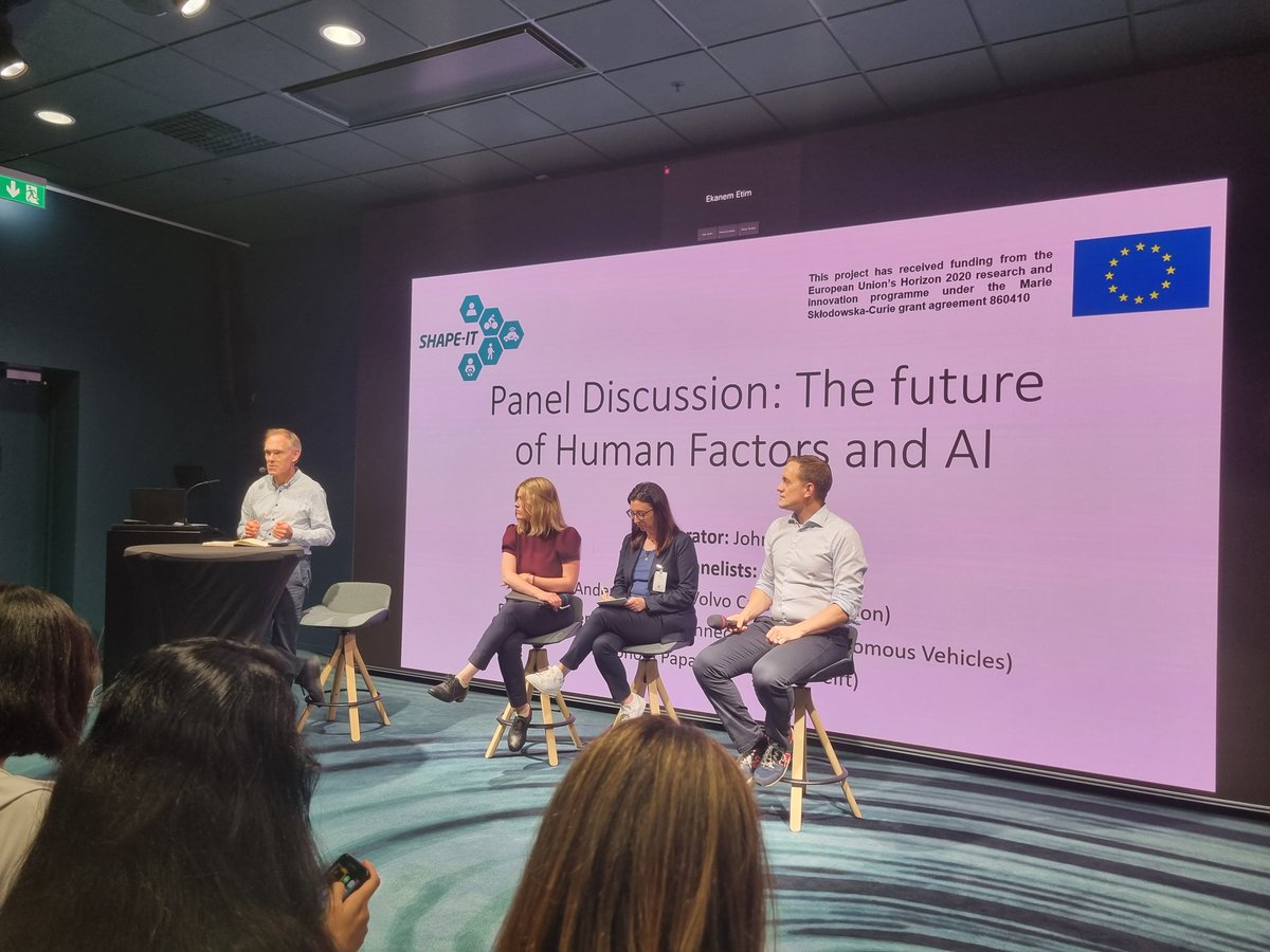 Fantastic discussion about #AI in the context of human factors #research, moderated by John Lee <a href="/Jdlee888/">John Lee</a> at the final SHAPE-IT consortium meeting. So grateful to be part of this project! <a href="/EuShape/">SHAPE-IT</a>
