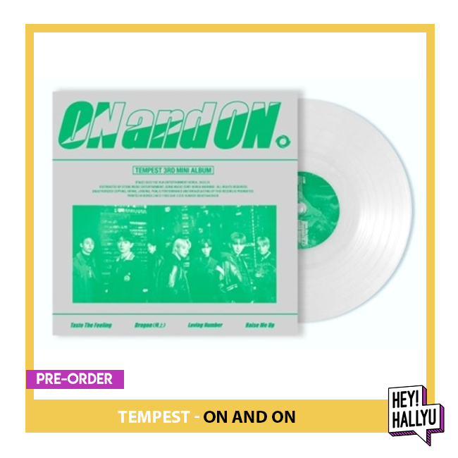 iE, look how classy yet fierce the LP 'On And On' from TEMPEST looks 💚 The LP is available for pre-order now!

bit.ly/3Xj54SA

Pre-order: 21-06-2023
Release date: 26-06-2023
Expected delivery: 28-07-2023

#tempest #onandon #kpop