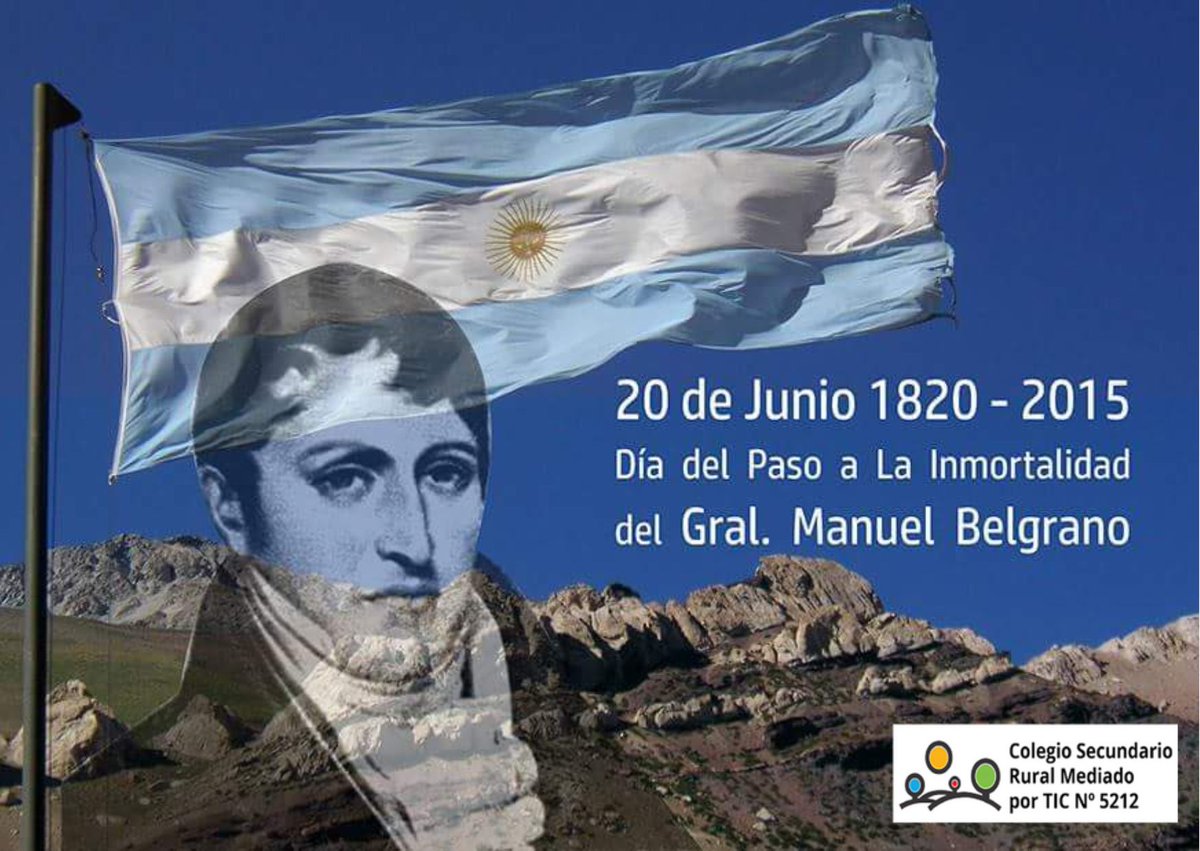 El 20 de junio se conmemora el Día de la Bandera en homenaje a Manuel Belgrano, quien falleció ese mismo día en 1820. ¡Viva la Patria!