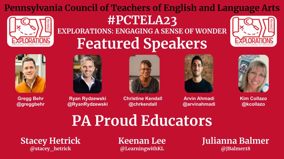 PCTELANews's tweet image. Register to join us in-person October 20-21 in Harrisburg or online for #PCTELA23! See our list of Featured Speakers and our #PAProudEducator Ignite Speakers!

We still have one #PAProudEducator to be announced!

bit.ly/PCTELA23Reg