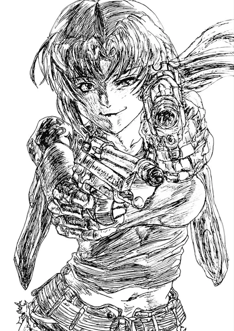 正義なんてもんは無くても、地球は回るんだぜ  #ボールペン画 #模写 #BLACKLAGOON #レヴィ