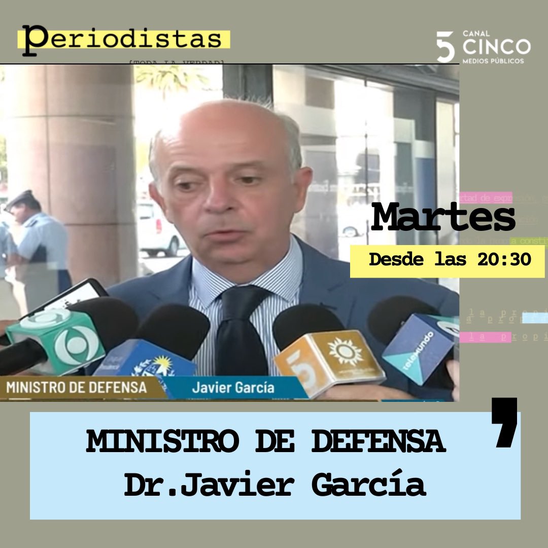 Hoy recibimos a <a href="/JavierGarcia_Uy/">Javier García</a>  desde las 20:30 <a href="/canal5uruguay/">Canal 5 Uruguay</a>