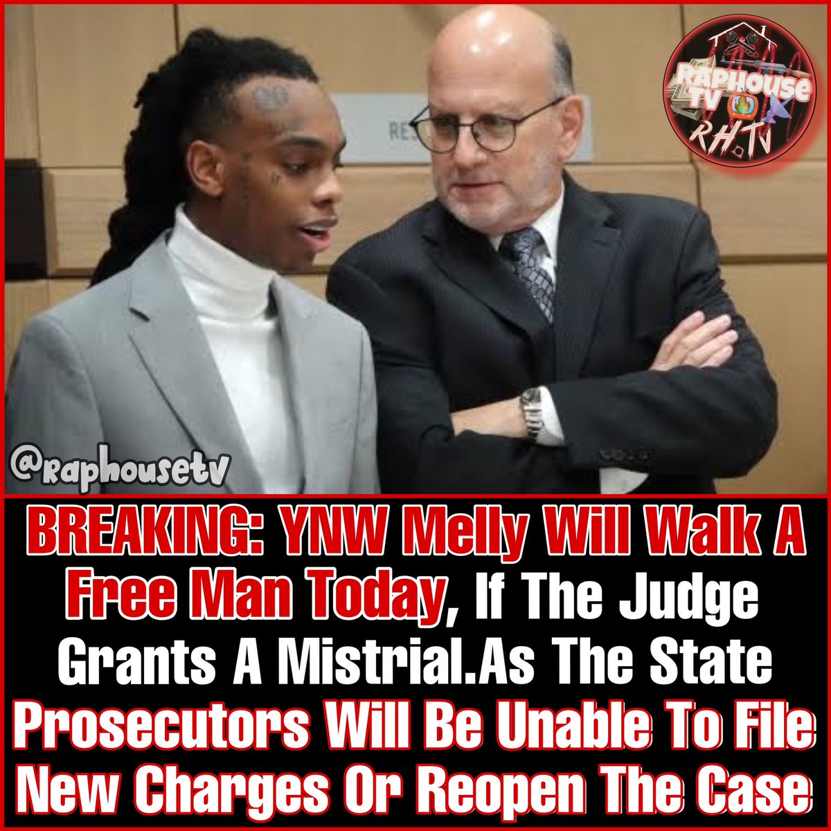 BREAKING: YNW Melly Will Walk A Free Man Today, If The Judge Grants A Mistrial. As The State Prosecutors Will Be Unable To File New Charges Or Reopen The Case👨🏽‍⚖️👀