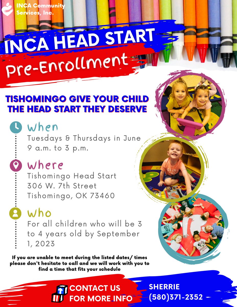 INCAcommaction's tweet photo. Enroll your child in @INCA Head Start  TODAY! https://t.co/lui6N8Z84f