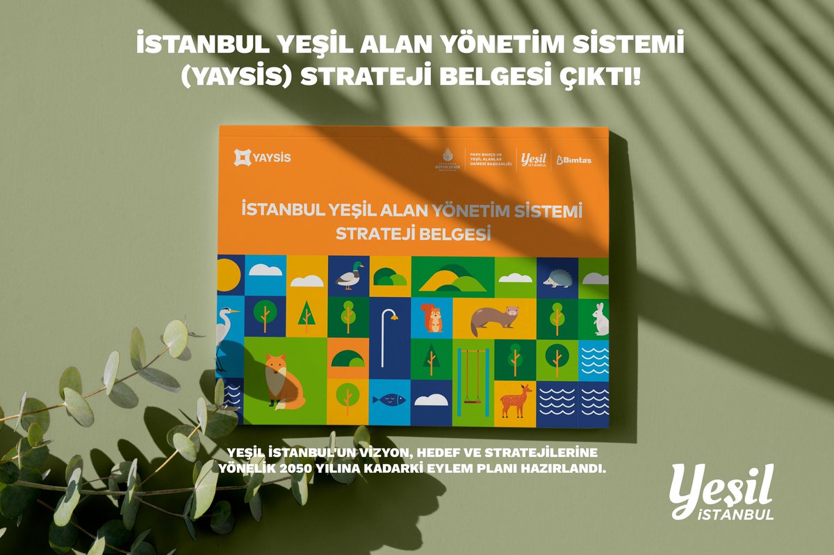 İstanbul Yeşil Alan Yönetim Sistemi (YAYSİS) Strateji Belgesi Çıktı.💚

Yeşil İstanbul'un vizyon, hedef ve stratejilerine yönelik 2050 yılına kadarki eylem planı hazır. 

Detaylı bilgiye yaysis.istanbul adresinden ulaşabilirsiniz.🙌

@istanbulbld 
#yesilistanbul