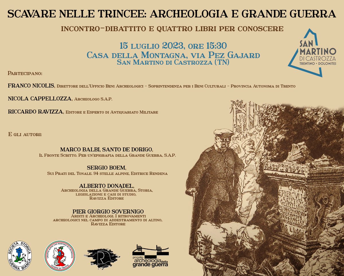 Un convegno sull'archeologia di guerra, prossimamente. 
#ww1italianfront 
#SocietaStoricaGuerraBianca