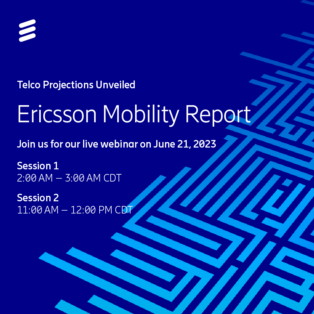 New Ericsson #MobilityReport launches on June 21! 🚀 

🔵 Learn about the latest advancements in #telco
🔵 Develop &amp; shape your business strategy
🔵 Discover how you can drive your business forward

Join us LIVE: m.eric.sn/2ZaL50OMnQW