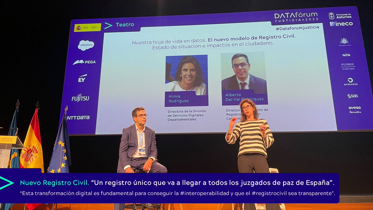 lexnetjusticia's tweet image. ⚖️#DataFórum2023 | Nuevo modelo de Registro Civil.
El pasado 15 de junio, la Directora de la División de servicios digitales, Nimia Rodríguez: &quot;Se ha realizado la 1ª comunicación #electrónica de una Defunción al Registro Civil desde @santpaubcn.&quot;

youtube.com/watch?v=19gctZ…