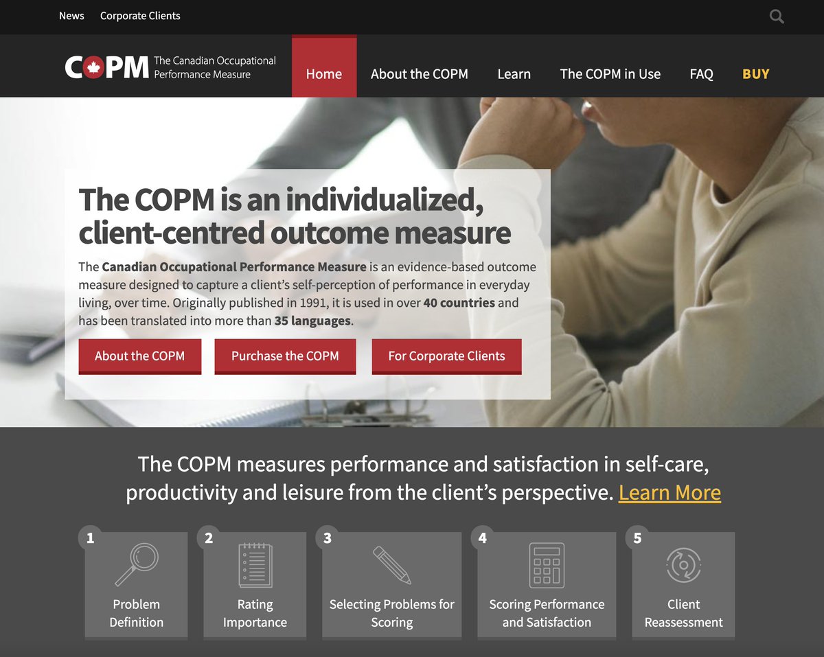 TheCOPM's tweet photo. Interested in measuring changes in occupational performance? Consider using #thecopm. It has been widely used in clinical settings and research. https://t.co/yHWfMfIzRw #PROM #Patientreportedoutcomemeasure #outcomemeasure https://t.co/M1e3MDjt77