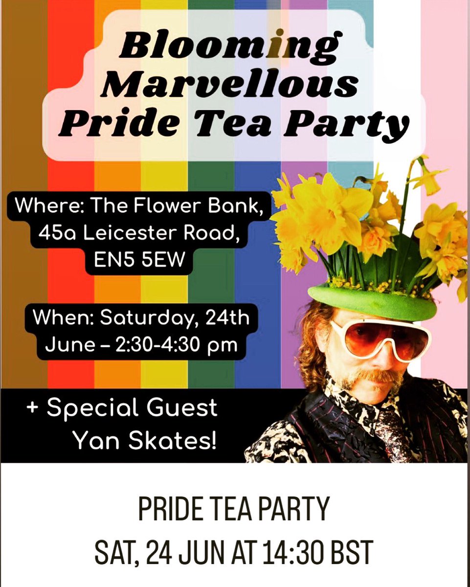This Saturday afternoon The Flower Bank’s throwing open its doors and inviting members of Barnet’s LGBTQIA community to come and meet the fabulously talented Yan Skates and watch him create some floral magic. #pride #yanskates #barnet #theflowerbank #en5events