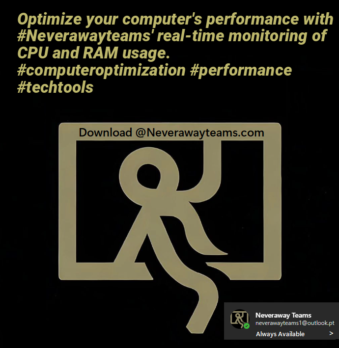 Neveraway_teams's tweet image. Optimize your computer's performance with #Neverawayteams' real-time monitoring of CPU and RAM usage. #computeroptimization #performance #techtools