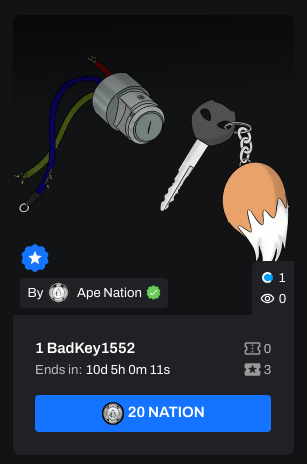 thewolfcnft's tweet photo. $NATION #TOKEN #GIVEAWAY
@BadFoxMC Bad Key #1552
300 $NATON Tokens / Buy 15 Raffle Tickets!
https://t.co/2rB0BUv02X
72 Hrs
1⃣. Follow @Ape_NationNFT & @thewolfcnft
2⃣.❤️, RT & Tag @Ape_NationNFT + 3🧑🤝🧑
#BFMC #BadKey #NATION #RAFFLE #WEAREAPENATION https://t.co/DWRLIk4GEf