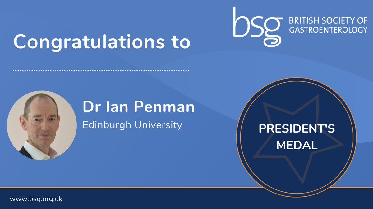 BSG (@britsocgastro) on Twitter photo Congratulations to Dr Ian Penman on being awarded the President's Medal at #BSGLIVE23 ๐๏ธ <a href="/GastronautIan/">Ian Penman</a> Congratulations to Dr Ian Penman on being awarded the President's Medal at #BSGLIVE23 ๐๏ธ <a href="/GastronautIan/">Ian Penman</a>