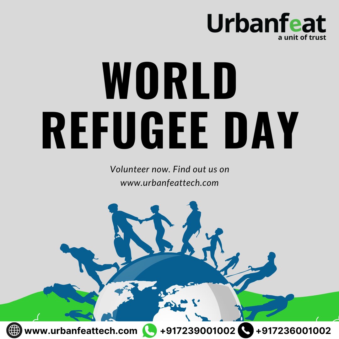 We believe in creating a world that embraces diversity and provides equal opportunities for all. Today, we stand with refugees, offering our support, compassion, and resources to help them rebuild their lives.
#WorldRefugeeDay #EmbracingDiversity #UrbanfeatTechnologies 
#Lucknow