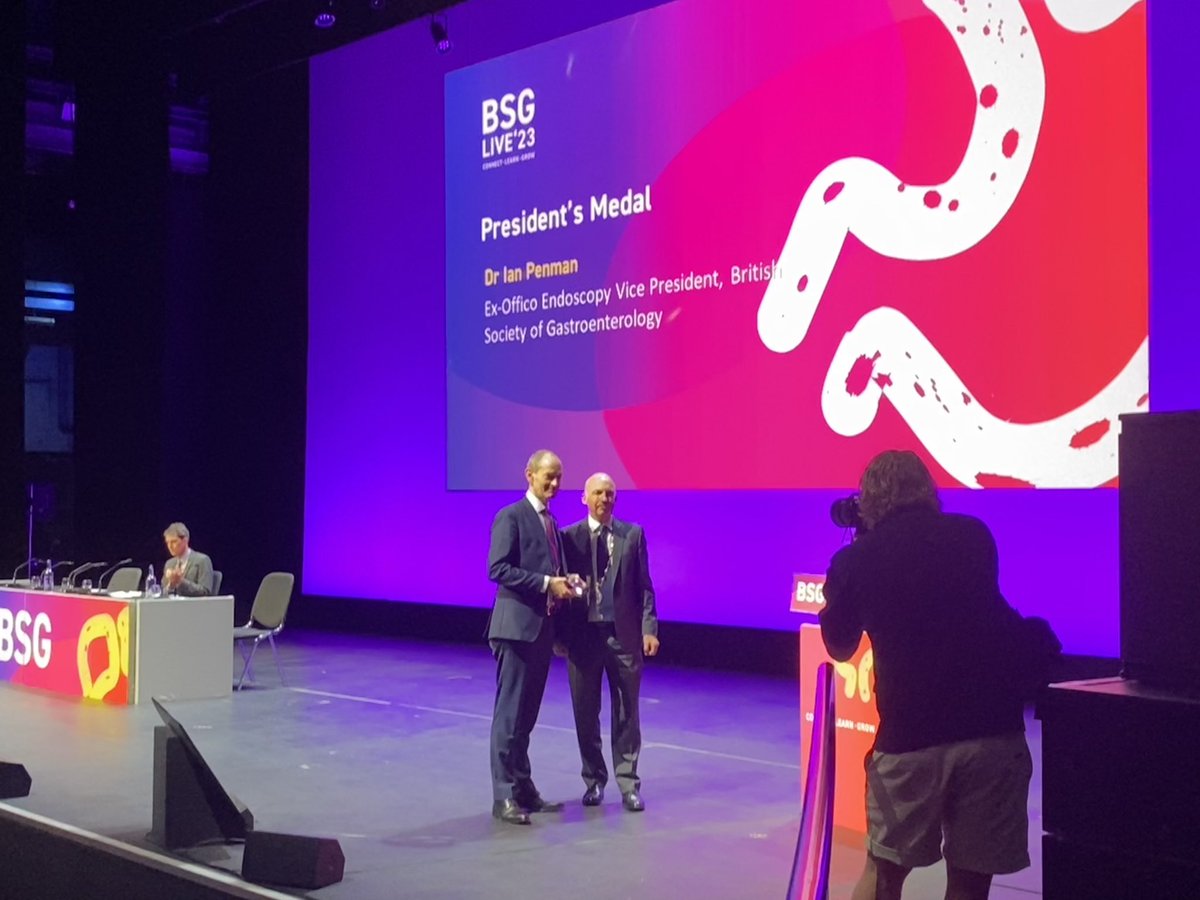 BSG (@britsocgastro) on Twitter photo We are delighted to congratulate Dr Ian Penman <a href="/GastronautIan/">Ian Penman</a> on being awarded the Presidentโs Medal at #BSGLIVE23 ๐๐ป We are delighted to congratulate Dr Ian Penman <a href="/GastronautIan/">Ian Penman</a> on being awarded the Presidentโs Medal at #BSGLIVE23 ๐๐ป