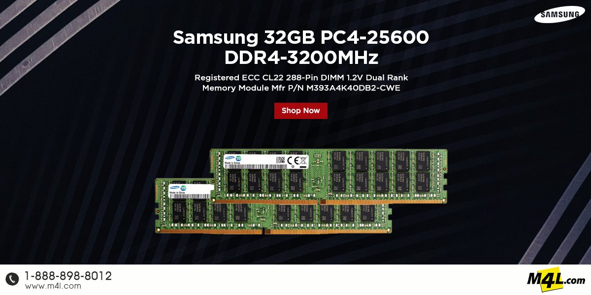 M393A4K40DB2-CWE Samsung 32GB PC4-25600 DDR4-3200MHz Registered ECC Memory

Order online visit: shorturl.at/ckuBI

GENERAL INFORMATION:
Brand: #Samsung
Part #: M393A4K40DB2-CWE
Category: #ServerMemory
Type: DDR4
Capacity: 32GB
Speed: PC-25600

#32GBMemory #DDR4Memory