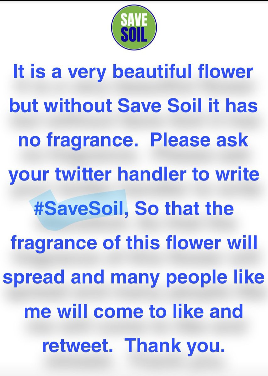 @LoveSongs4Peace In a world grappling with multiple environmental challenges, The #SaveSoil Campaign on Twitter stands out as a beacon of hope.  To unite individuals from all walks of life under an important cause.  It is beyond boundaries and ideologies.  It instills a sense of responsibility…