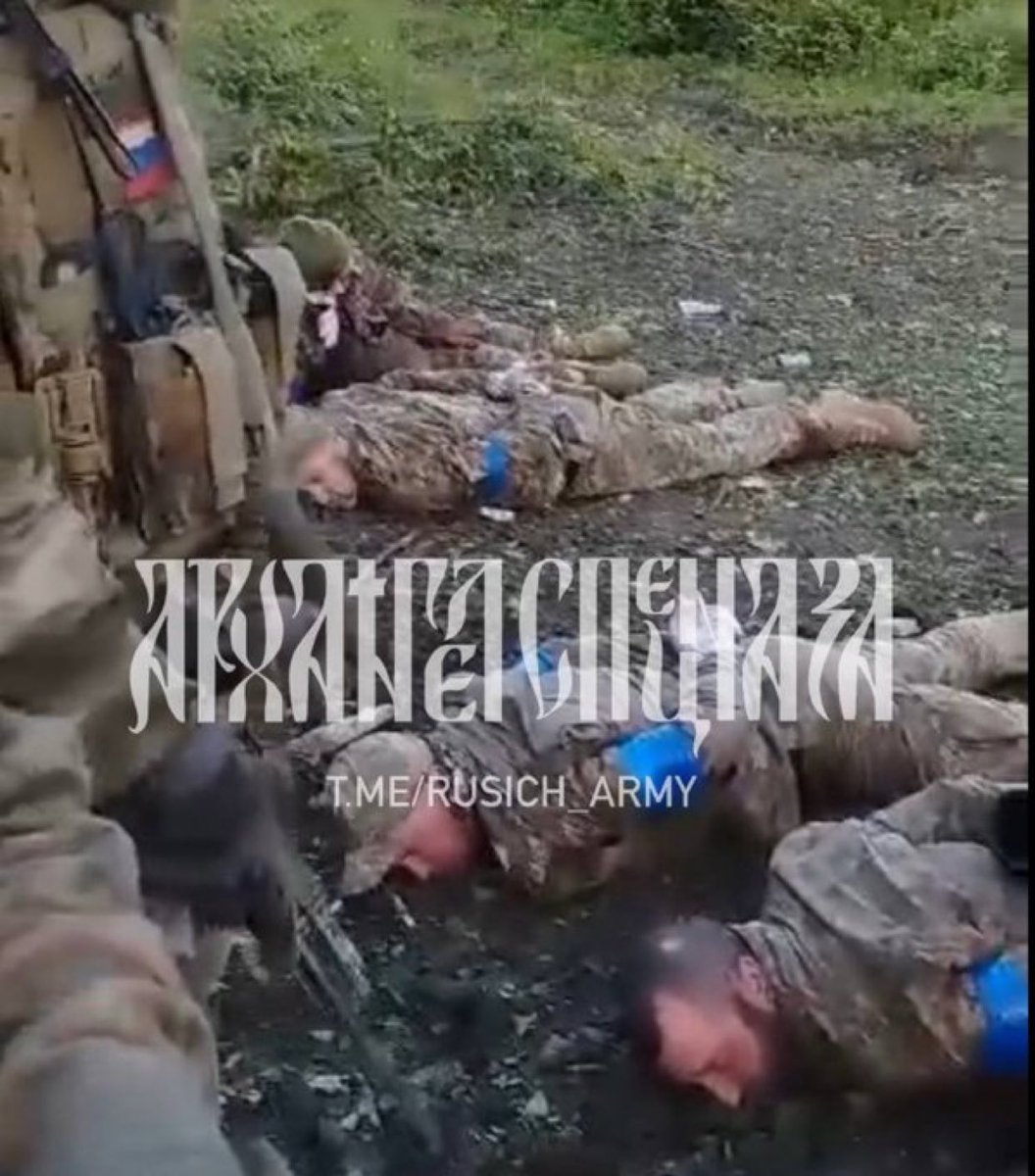 These Ukrainian soldiers walked toward the Russian lines with a white flag. They had enough of the suicide missions, it is believed. 

As prisoner, their life is safe.