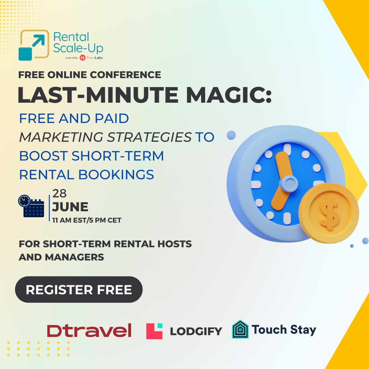 TouchStay (@touchstay) on Twitter photo ⌛️ Did you know 37% of global reservations are last-minute bookings?
Learn how your #shorttermrental can benefit with <a href="/rentalscaleup/">RentalScaleUp</a>'s FREE conference.
Speaking:
📣 Our <a href="/katestinchcombe/">Kate Stinchcombe</a>
📣<a href="/Lodgify/">Lodgify</a>'s Carla Chicharro
📣<a href="/DtravelDAO/">Dtravel 📍</a>'s Cynthia Huang
Tickets bit.ly/3NCT0rL ⌛️ Did you know 37% of global reservations are last-minute bookings?
Learn how your #shorttermrental can benefit with <a href="/rentalscaleup/">RentalScaleUp</a>'s FREE conference.
Speaking:
📣 Our <a href="/katestinchcombe/">Kate Stinchcombe</a>
📣<a href="/Lodgify/">Lodgify</a>'s Carla Chicharro
📣<a href="/DtravelDAO/">Dtravel 📍</a>'s Cynthia Huang
Tickets bit.ly/3NCT0rL