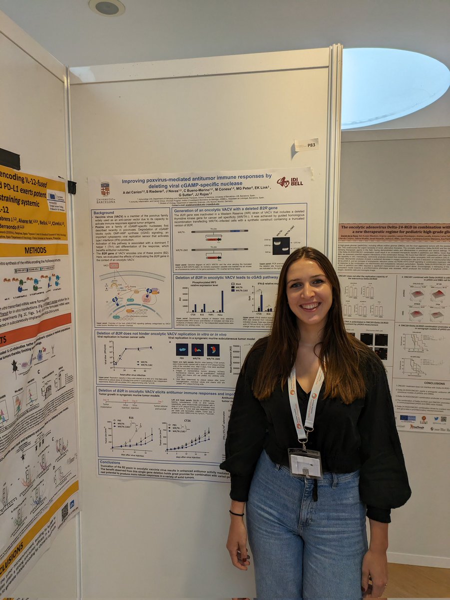 Come to discuss our poster (number P83) presented by <a href="/anadelcanizo/">Ana del Cañizo</a> at <a href="/SETGyC/">SETGyC</a> congress 2023! #oncolytic #vaccinia