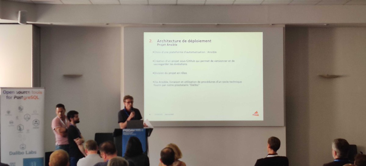 PG Day France 2023 : Retour d'Expérience sur l'automatisation « IaaS » du déploiement de #PostgreSQL avec #Ansible chez la <a href="/MAIF/">MAIF</a>  par  Yohann MARTIN, Clément PAILLIER et Ludovic AUGEREAU

En direct sur buff.ly/3qTBR4r 
#pgdayfr #postgresql #ansible #dataops