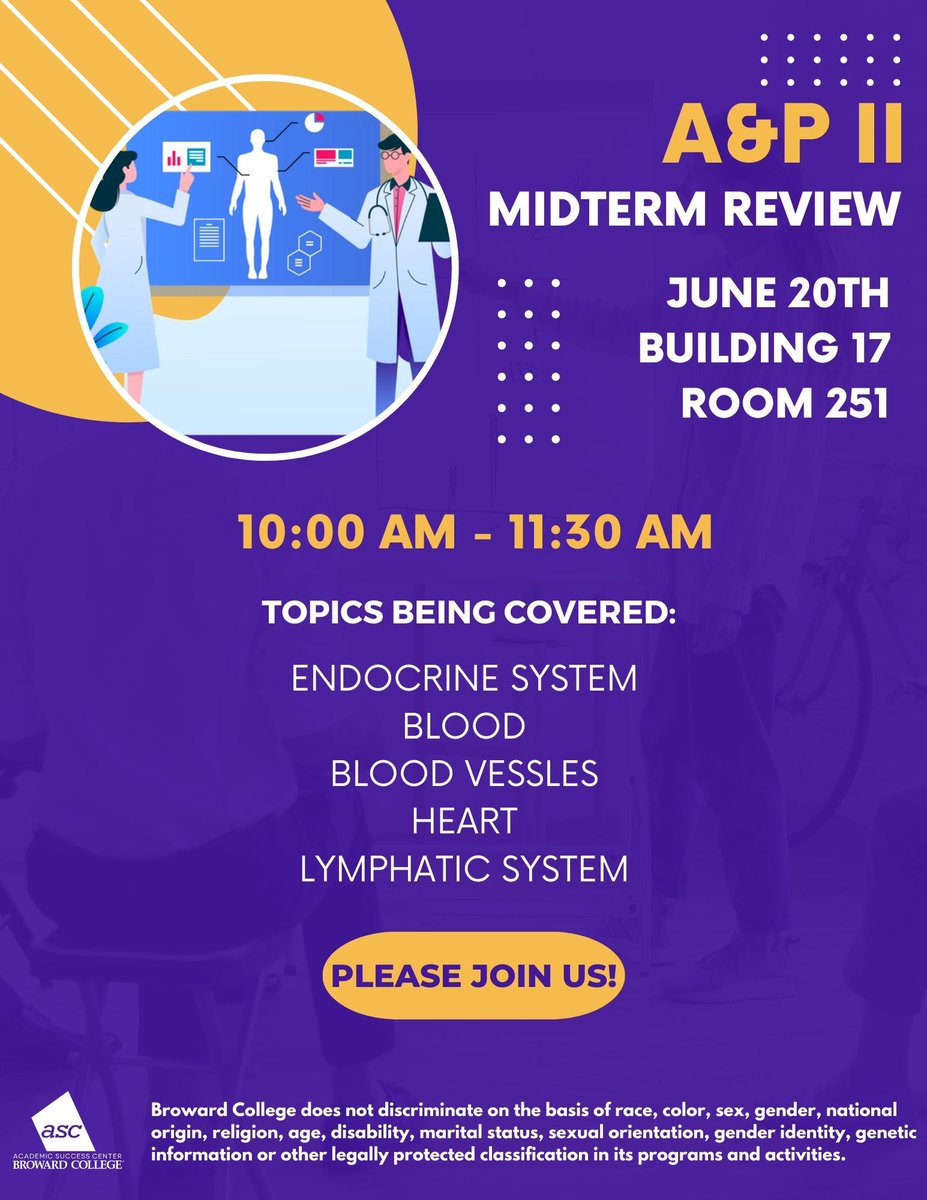 bc_asc's tweet photo. Today, June 20,  the ASC will host an AP II Midterm Review in 
Building 17, Room 251 from
10:00AM  to 11:30AM
Academic Success Centers
https://t.co/sDSpHmmzjM
Tutoring appointments
https://t.co/z4xEREPlGr
Central ASC
https://t.co/Rx7d4lE9uA https://t.co/VbLxLVydDs
