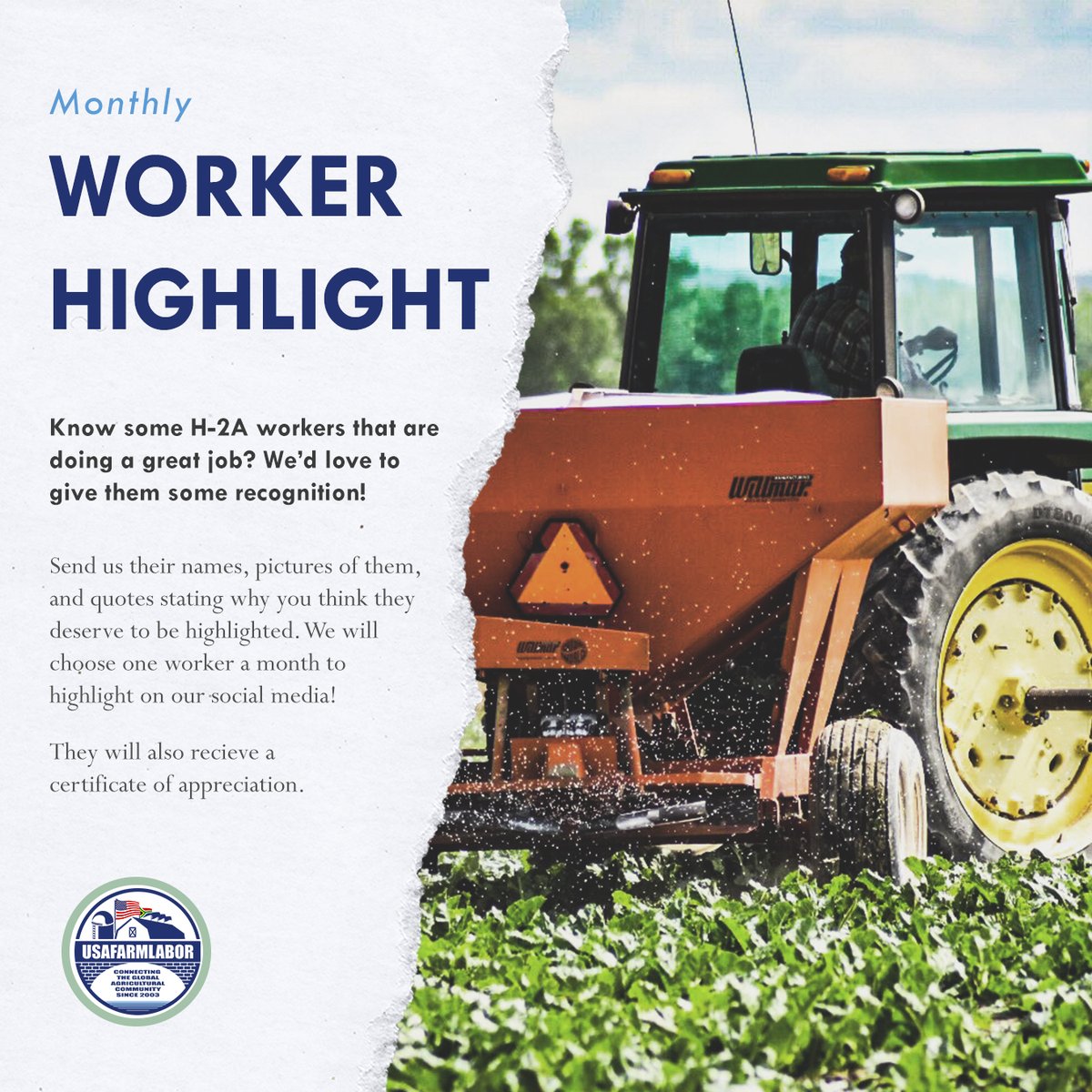 usafarmlabor's tweet photo. Enter H-2A workers in the running for our monthly worker highlight! https://t.co/mgxRnVBIb0
