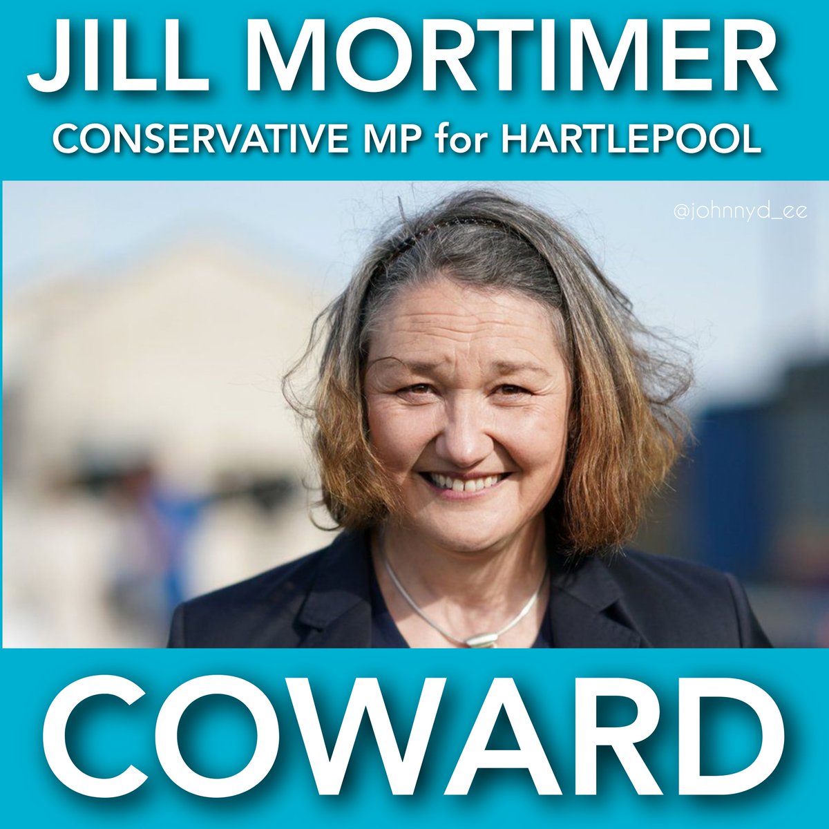 🚨My local MP 🤔

• This is Jill. 
• Jill is the MP for #Hartlepool.
• Jill doesn't know where Hartlepool is.
• Jill is a @BorisJohnson fan. 
• Jill ABSTAINED from the HoC vote on #BorisJohnson.
• Jill is a COWARD.
• DON'T be like Jill. 

#NeverTrustATory
#ToriesOut