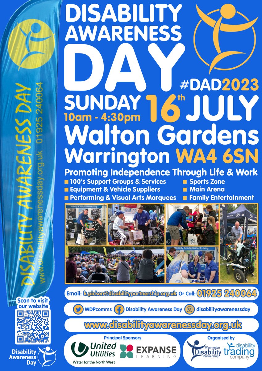 Disability Awareness Day (DAD) – Sunday 16th July 2023. This is the world's largest 'not for profit' voluntary-led disability exhibition, held annually in a huge tented village within the grounds of Walton Hall Gardens in Warrington (WA4 6SN). #LDWeek2023 #DAD2023