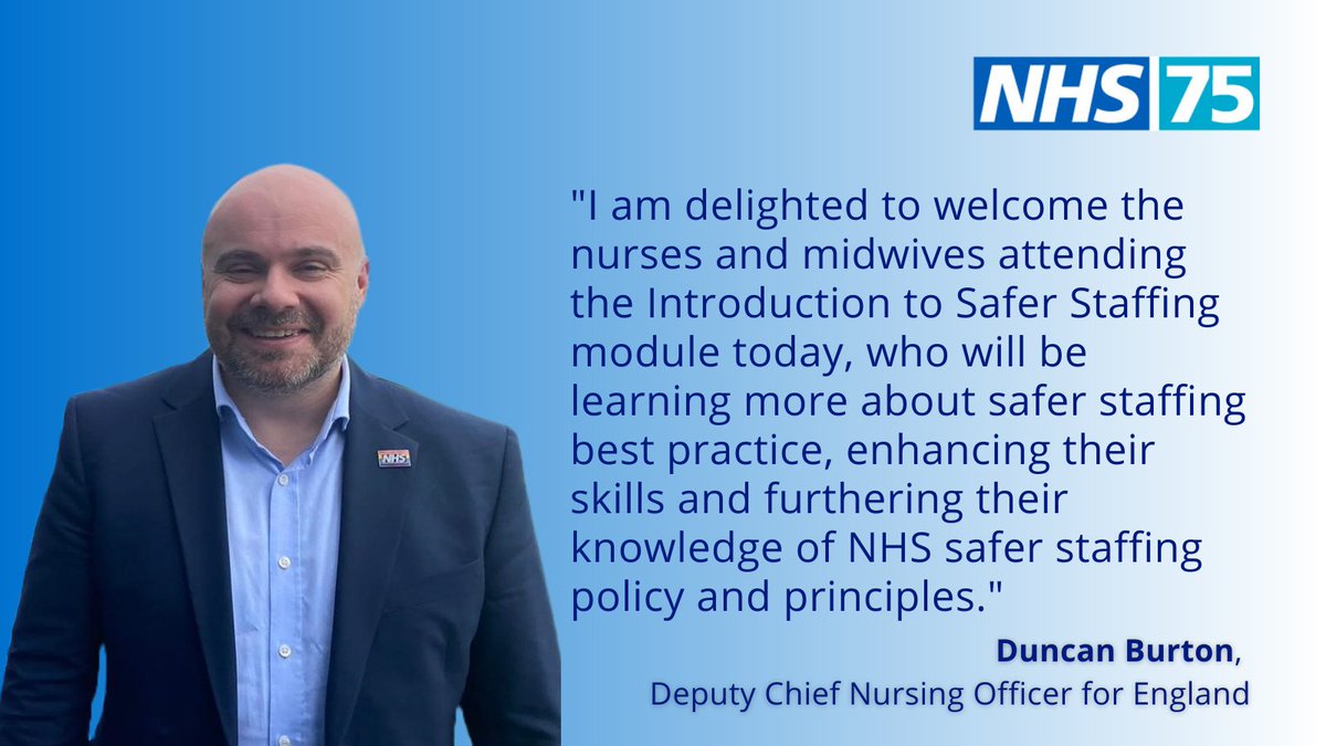 Today nurses and midwives from across the country start a two day Introduction to Safer Staffing module, which can lead to further learning through the CNO Safer Staffing Fellowship Programme.
#teamCNO #SafeStaffing

To learn about the programme, visit ▶️ england.nhs.uk/nursingmidwife…