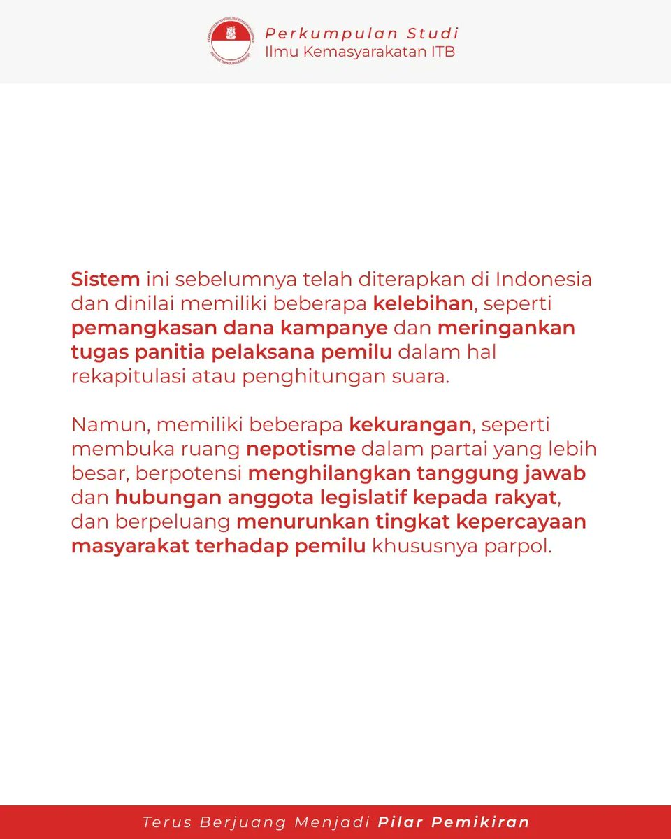 PSIKITB's tweet photo. MENG-KAJI #1:

Pemilu 2024, 
Proporsional Terbuka atau Tertutup? https://t.co/X6rt6NLRr1
