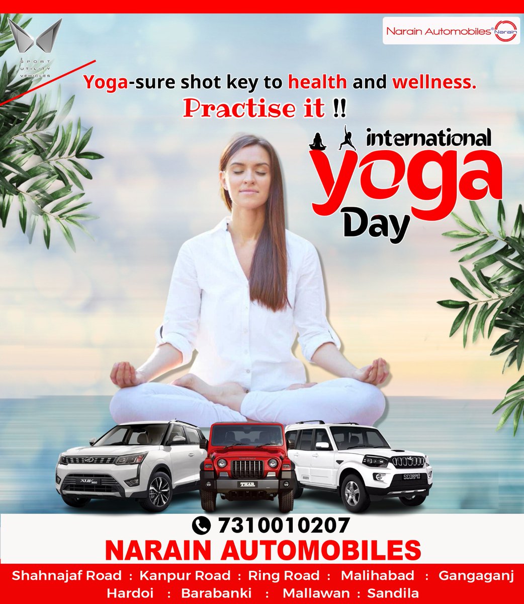 “Yoga is a light, which once lit will never dim. The better your practice, the brighter will be your flame.”

🧘 We wish you all a Happy International Yoga Day 🧘‍♂️

#internationalyogaday #yoga #yogaday #yogapractice #withyouhamesha #mahindrashowroom #mahindraworkshop  #lucknow