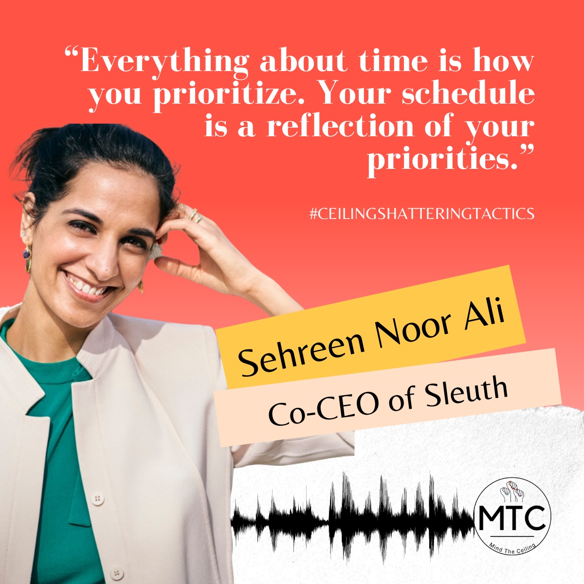 "Your schedule is a reflection of your priorities".

Watch/Listen to this episode:⁠
⁠
Youtube: youtube.com/watch?v=xUhB2d…⁠
⁠
⁠
⁠
#MindTheCeiling #MTC #WomenWhoWork #LeadershipPodcast #Inspo #WomxnsLeadership #WorkLifeBalance ⁠
⁠