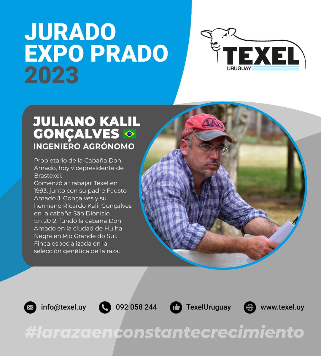 🗣️📣 Les presentamos el jurado de #larazaenconstantecrecimiento <a href="/TexelUruguay/">Texel Uruguay</a> para la próxima edición de <a href="/ExpoPrado/">Rural del Prado</a> 

🔜Seguimos para más novedades 
🔝🌐📱