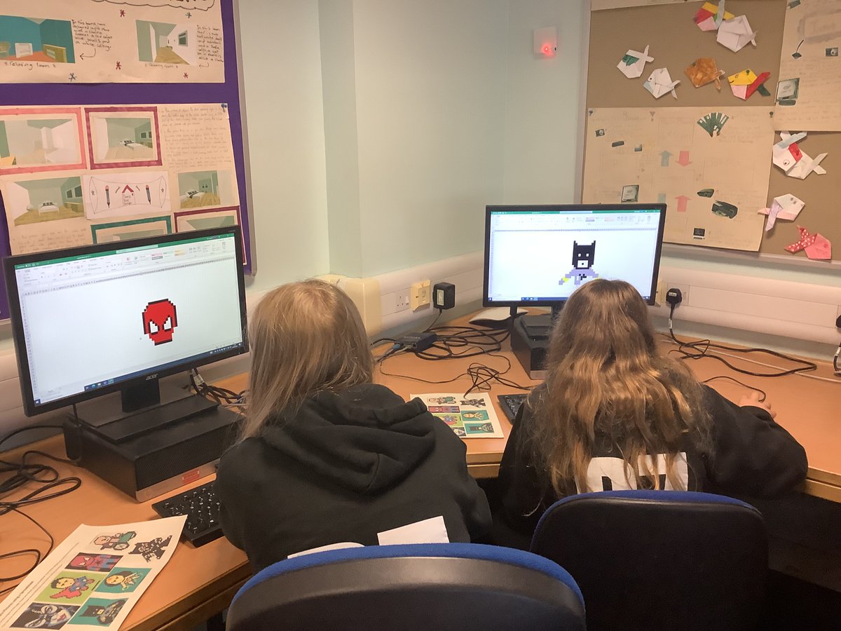 Lovely to welcome the new S1 students today to @CraigmountHS creating superhero images in excel in Digital Skills