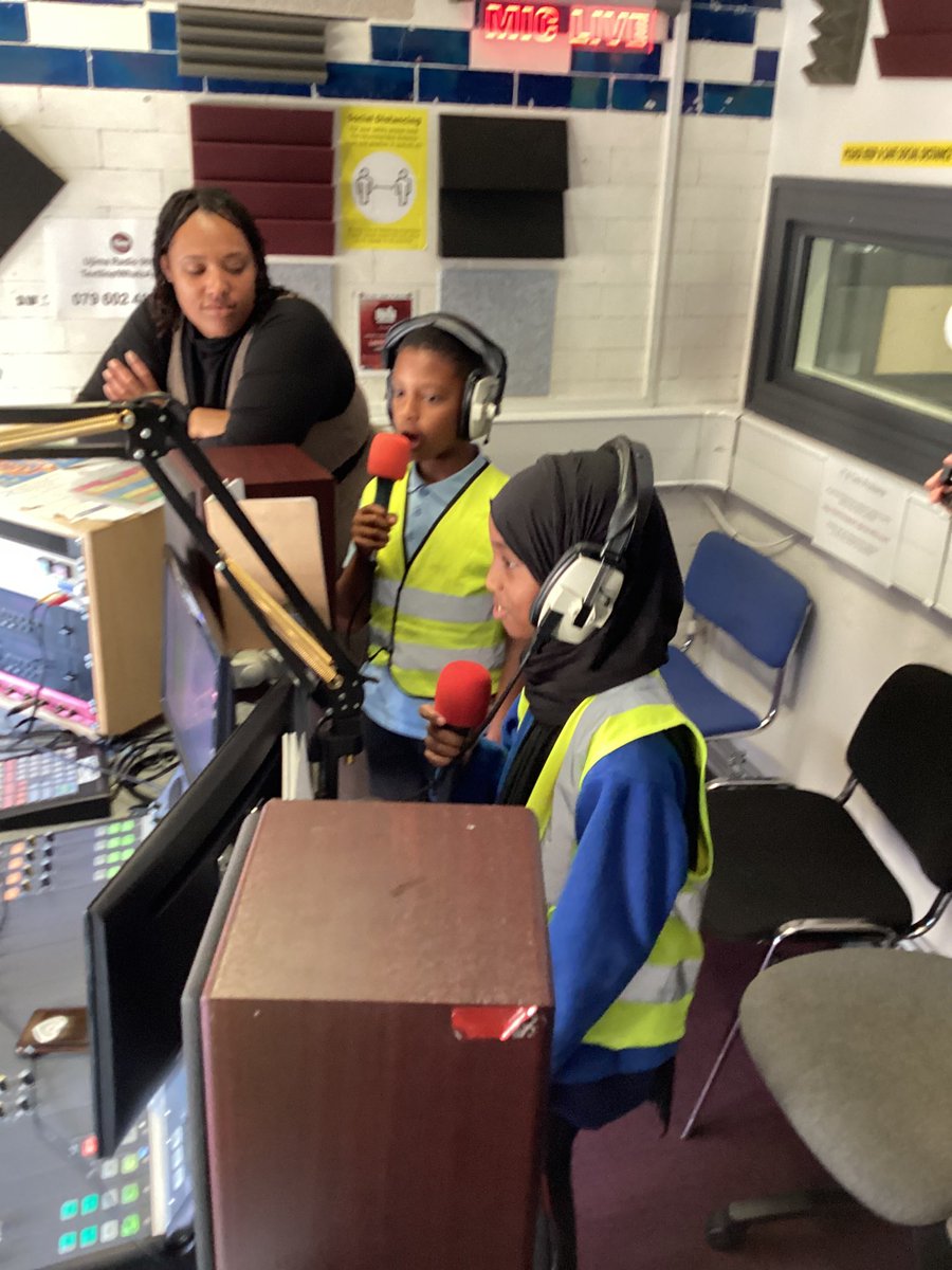 glenfromep's tweet photo. Another part of our Black Joy Trail… some #Year5 children got to visit and record a jingle for Ujima Radio! We had SO much fun and learnt SO much too. Listen out for us! #HollyClass #SycamoreClass @Ujimaradio https://t.co/VHmRe7aReX