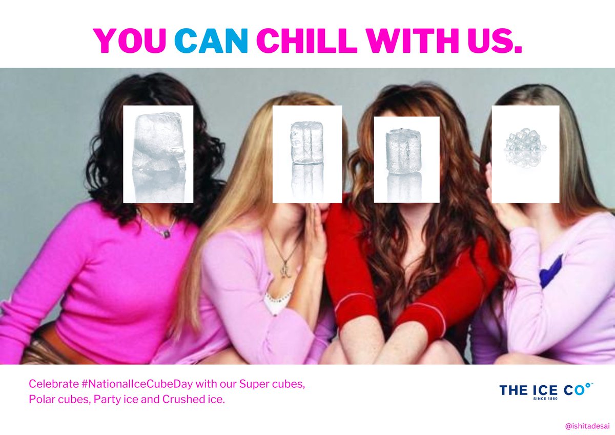 How I actually want to spend my career in Advertising: answering <a href="/OneMinuteBriefs/">One Minute Briefs ⏱️</a>
Brief: create posters that make <a href="/TheIceCo/">The Ice Co</a> ice cubes FAMOUS in all sorts of creative ways to celebrate tomorrow's #NationalIceCubeDay 21st June.