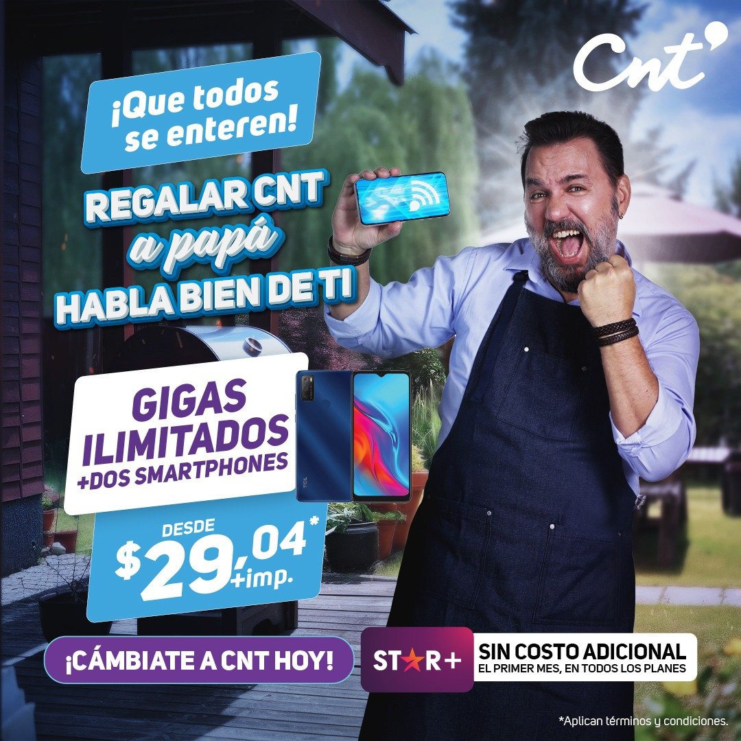 AntonioUbilla1's tweet photo. El Día del Padre ya pasó, pero las ofertas en @CNT_EC seguirán todo el mes de junio con increíbles precios y beneficios, la mejor manera de estar comunicado y entretenido. REGALAR CNT A PAPÁ HABLA BIEN DE TI ¡ Que todos se enteren¡  #CámbiateaCNThoy https://t.co/5lMyDJp6mG
