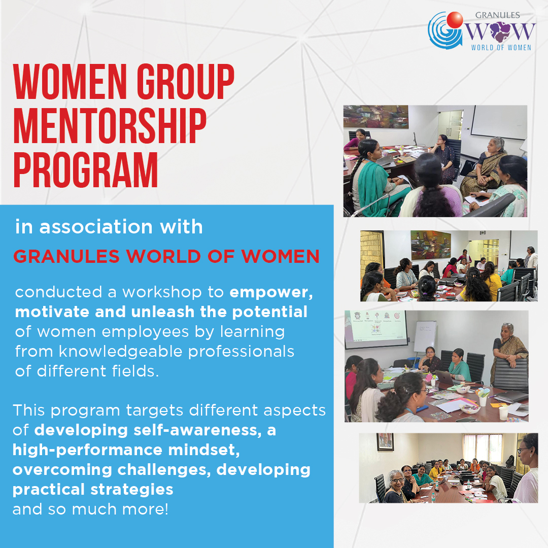#GranulesIndia Women Mentorship Programs are committed to enhancing the roles of women employees in the #pharmaceuticalindustry by interacting with experienced and knowledgeable industry trainers.

#mentorshipprogram #workshop #mentorship #LearningandDevelopment