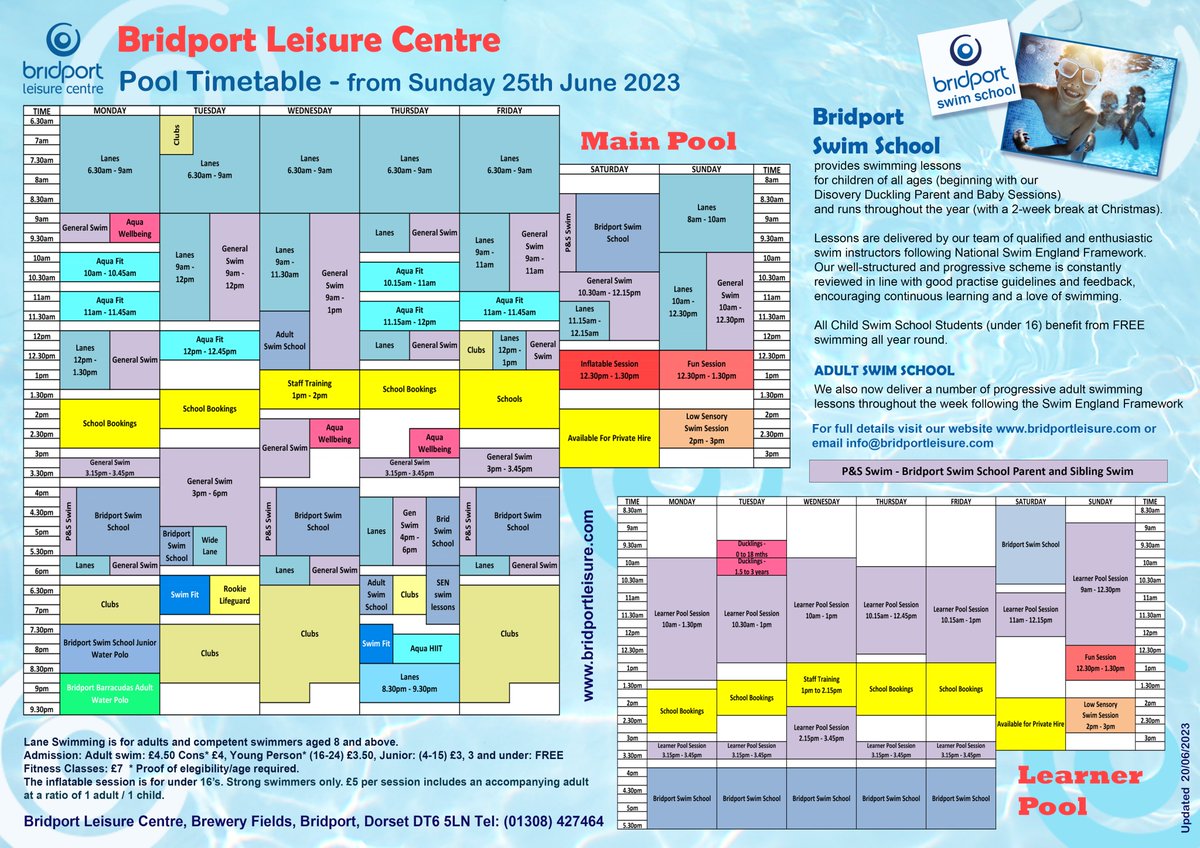 BridportLC's tweet image. Please note: from this Sunday 25th June, the learner pool will open at the earlier time of 9am each week. 😍

#blcpooltimetable #swimming #poolfun #blckidsactivities #familytimefun