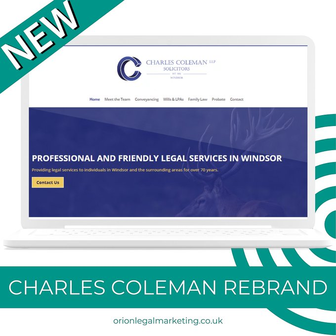 OrionLegalMktg's tweet photo. Our Windsor-based client, Charles Coleman LLP, recently updated their #brand and launched an #optimisedwebsite with improved visitor experience and functionality, a refreshed #logo, and supporting #marketing materials.
Visit their website here - https://t.co/XNQocHWZuX. https://t.co/IJMKPh9m5k