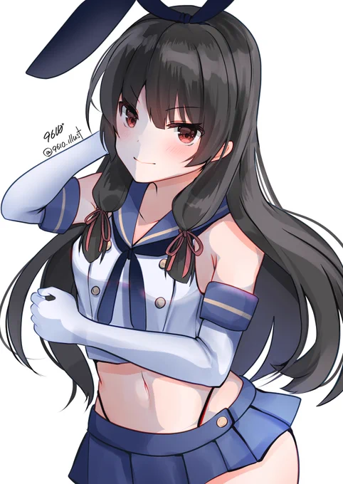 色んな艦に島風の服を着せたい提督(私)  「司令、似合うだろうか?」  #艦これ  #磯風