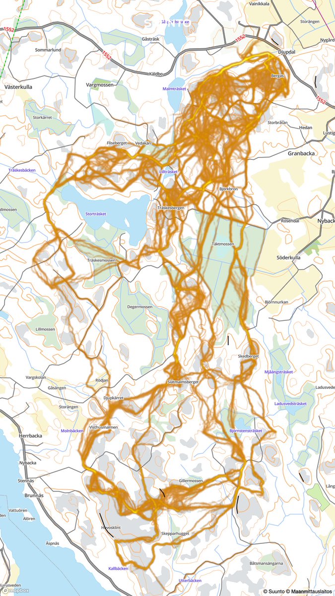 Jukola orienteering relay last weekend, pretty cool running tracks with Suunto watches #jukola