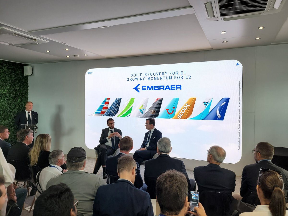 A great day for @embraer. The Brazilian manufacturer just announced orders from 4 different airlines, consolidating its position in the <150 seats aircraft market✈️🇧🇷 #ParisAirShow #PAS2023 #SIAE2023 @airwaysmagazine @salondubourget