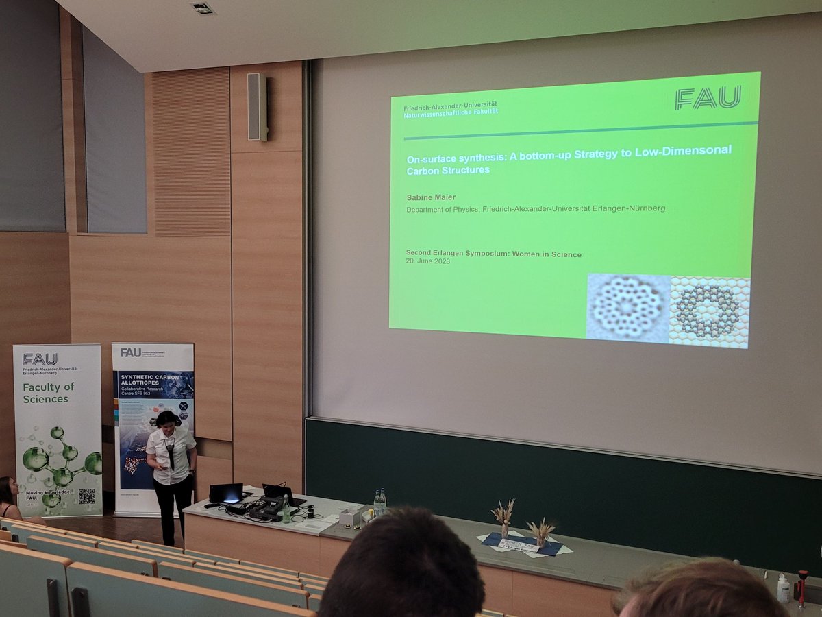 BarbaraHissa's tweet image. #BJNANO @BeilsteinInst guest editor @SMaier_group @FAU_Germany is wrapping up the fantastic @WomenErlangen meeting and sharing with us her scientific journey and her research on low-dimensional #molecularstructures with unique #electronic properties.