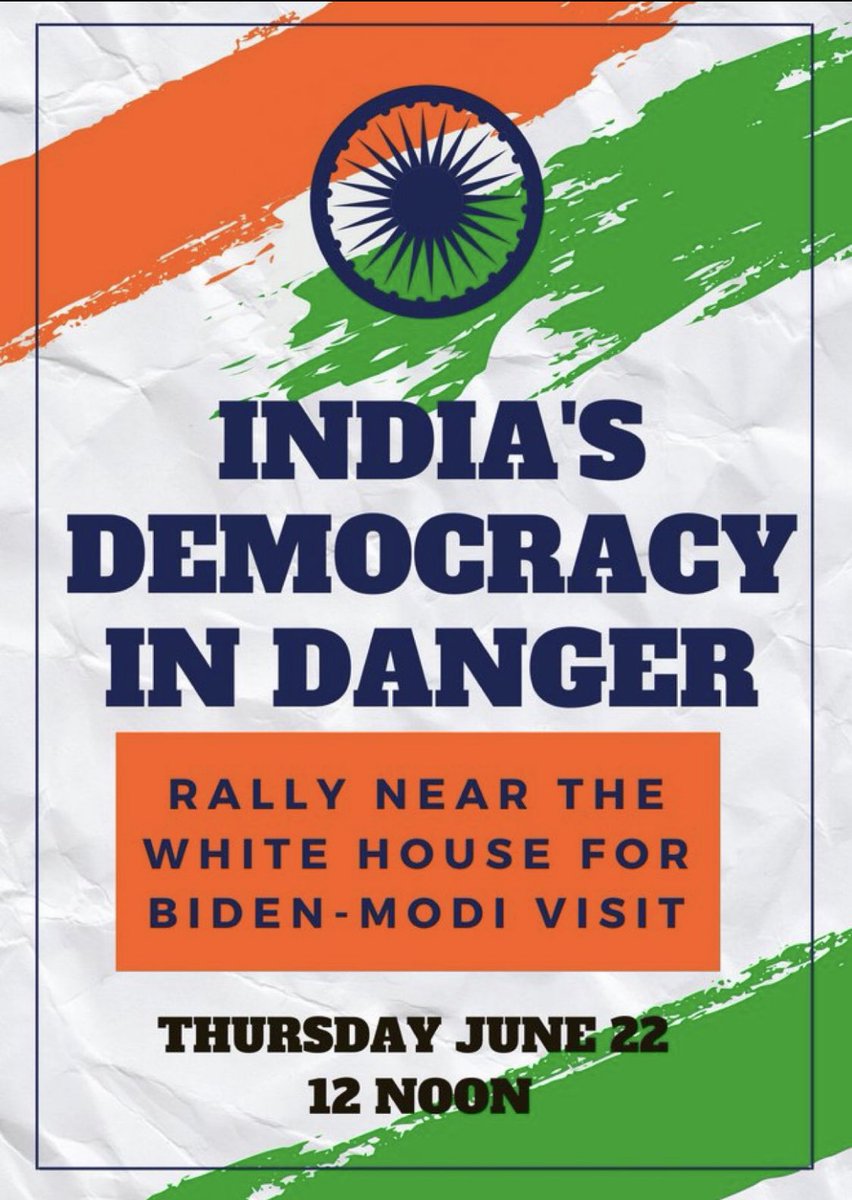 Three events in DC and NYC this week to raise our voices for justice in India.  If you can’t join, support the groups organizing &amp; spread the word.

Jan 21: Rally by Queens United against Hindu Fascism (NYC)
Jan 21: Howdy Democracy at City Winery
Jan 22: White House rally