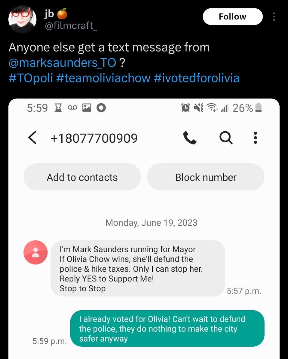 marksaunders_TO's tweet image. Olivia Chow and her supporters want to defund the police. They'll tell you this without hesitation.

I will fund the police so that vulnerable people can feel safe again in our community.