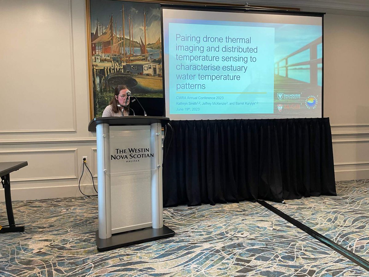 DalHydro's tweet photo. Some of our lab talks/posters from day 1 (yesterday) of #cwra2023 - looking forward to day 2 with a water temp session in the AM and coastal hydro session in the PM https://t.co/ddG5KCzOJz