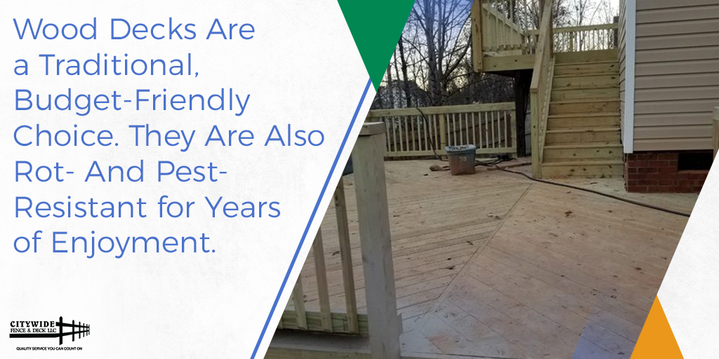 cagesecuritypl1's tweet image. Wood decks are a traditional, budget-friendly choice. They are also rot- and pest-resistant for years of enjoyment. Here at Citywide Fence &amp;amp; Deck, we want you to get the most life out of your deck.  📞 (704) 553-7661

#DeckInstaller #WoodDeck #CitywideFenceandDeck